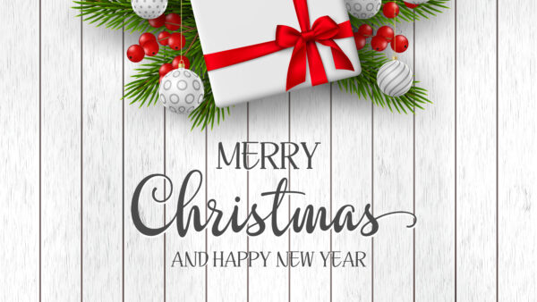 Wallpaper Gift, Merry, And, With, Happy, New, Christmas, Year