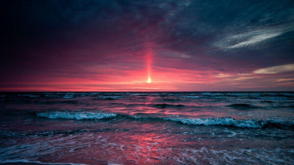 Wallpaper Evening, Seashore, Sunset, During, Sky, With, Desktop