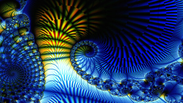 Wallpaper Blue, Art, Feather, Fractal, Abstract