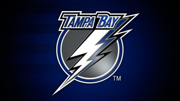 Wallpaper Bay, Blue, And, Lightning, With, Logo, Tampa, Black, Background