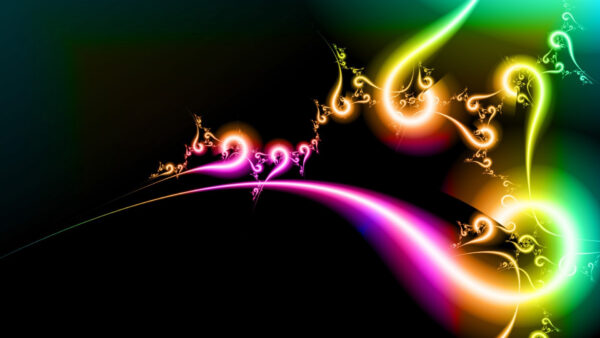 Wallpaper Curve, Neon, Rainbow, Shine, Line, Lights, Abstract