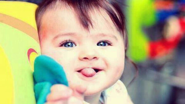 Wallpaper Baby, Background, Eyes, Expression, Cute, Blur, Colorful, Blue, Funny