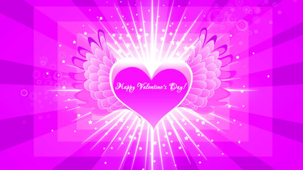 Wallpaper Word, Heart, Happy, Valentines, Day, With, Wings