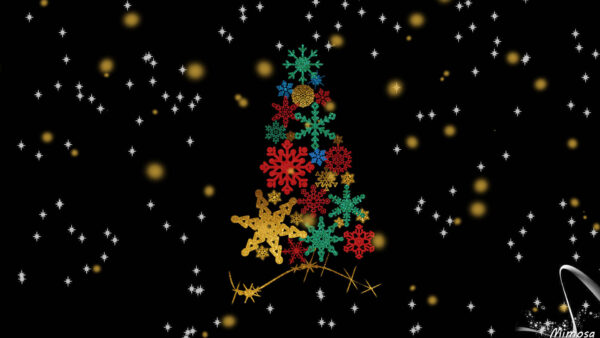 Wallpaper Green, Star, Snowflake, Desktop, Tree, Black, Christmas, Artistic