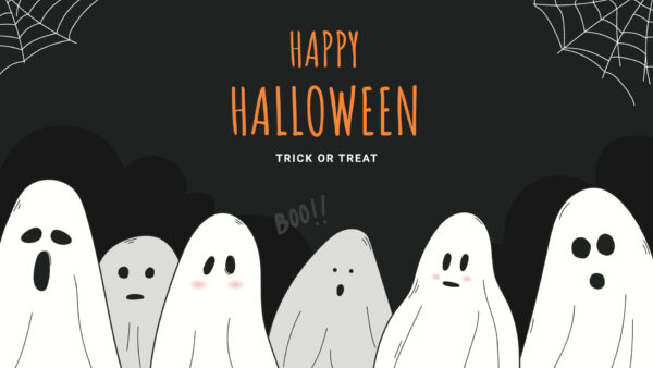 Wallpaper Halloween, Background, Black, Ghosts, Happy, Cute