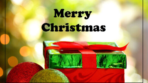 Wallpaper Bokeh, Christmas, Red, Ornaments, Balls, Box, Merry, Blur, Green, Background, Gift