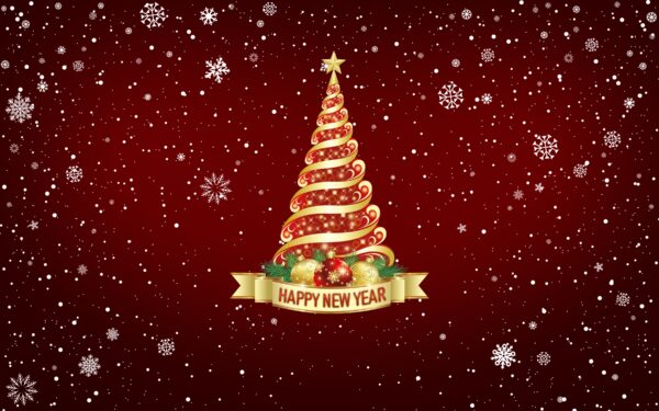 Wallpaper Tree, Year, Happy, New, Christmas