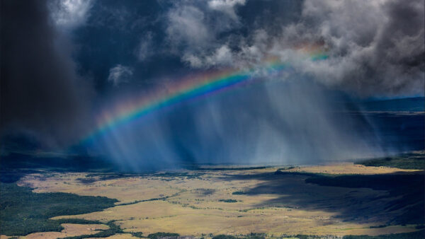 Wallpaper Panoramic, View, Rainbow, Rain, Desktop
