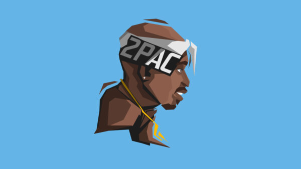 Wallpaper Tupac, 2Pac, Music, Blue, Background, Desktop, Painting