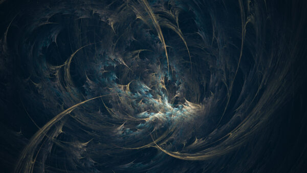 Wallpaper Blue, Fractal, Art, Abstract, Abstraction, Desktop, Yellow, Mobile