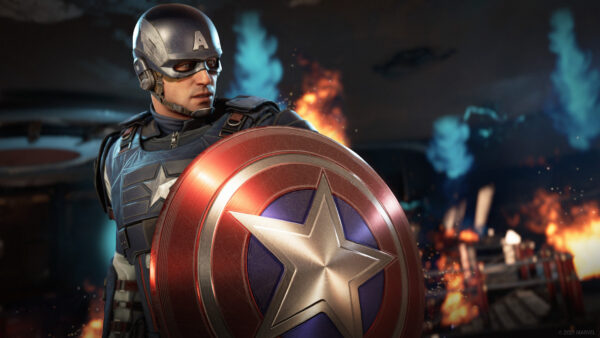 Wallpaper Background, America, Marvel’s, Captain, Fiery, Avengers