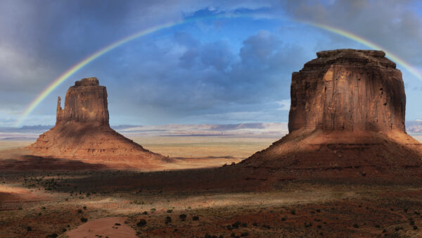 Wallpaper Rainbow, Travel, Arizona, Nature, Landscape, Desert, Valley, Monument