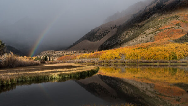 Wallpaper Reflection, View, Autumn, Nature, Desktop, Landscape, Rainbow, Mountains, Trees, Mobile, Water