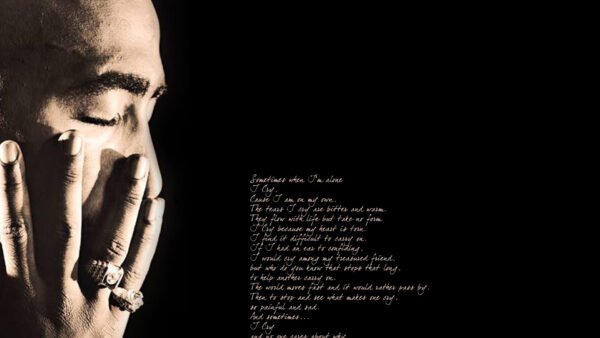 Wallpaper Tupac, 2Pac, Words, Music, Background, With, Face, Holding, Hand, Desktop, Black
