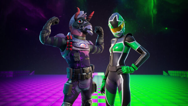 Wallpaper Green, Purple, Fortnite