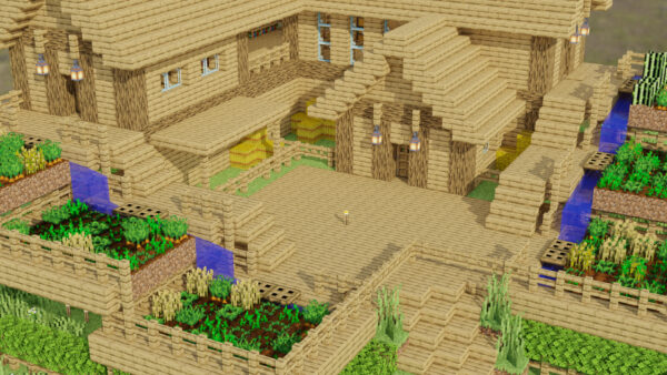 Wallpaper Minecraft, Fence, House, Farm