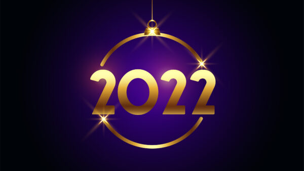Wallpaper Background, 2022, Black, Decoration, Golden, Ball, Purple