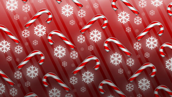 Wallpaper Snowflakes, Desktop, Cane, Canes, Candy, With, White