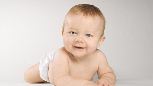 Wallpaper Baby, Floor, Lying, Background, Down, White, Eyes, Grey, Cute