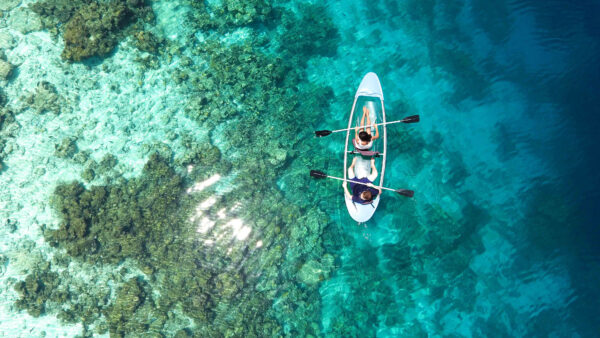 Wallpaper Kayaking, View, Couple, Aerial