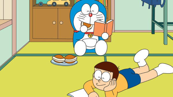 Wallpaper Desktop, And, Nobita, Doraemon, Book, Reading, Are
