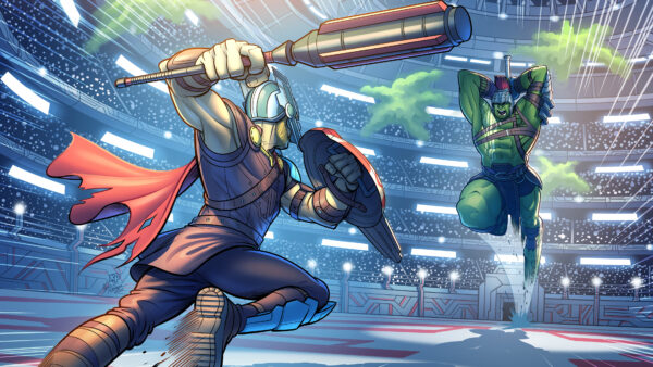 Wallpaper Desktop, Superheroes, Marvel, Thor, Ragnarok, Hulk, Fight