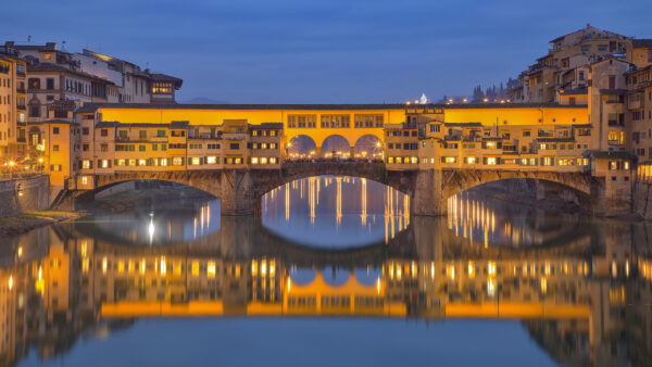 Wallpaper River, Italy, Travel, Lighting, Bridge, Reflection, Florence, With, Desktop