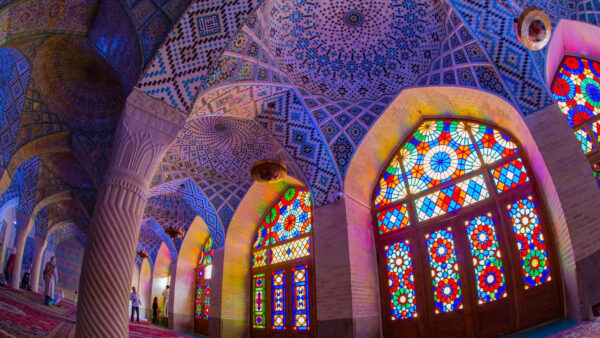 Wallpaper Hallway, Mosque, Inside, Multicolored, Concrete, Islamic