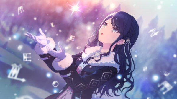 Wallpaper Eyes, Hair, Dress, Wearing, Anime, Black, Blue, White, Girl