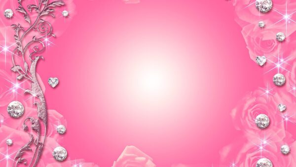Wallpaper Rose, Desktop, Heart, Diamond, Artistic, Pink