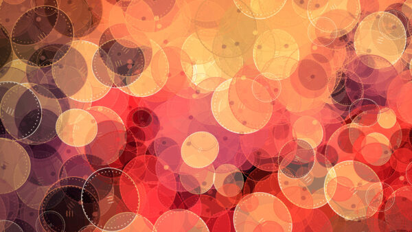 Wallpaper Abstraction, Circles, Yellow, Red, Shape, Abstract