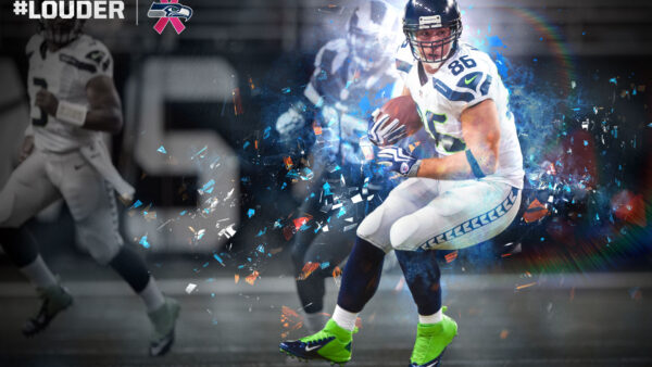 Wallpaper Seahawks, With, Player, Desktop, Shoes, And, Seattle, Green, White, Jersy