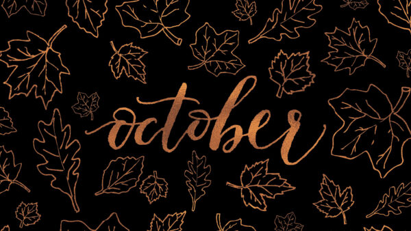 Wallpaper Autumn, October, Black, Background, Leaves