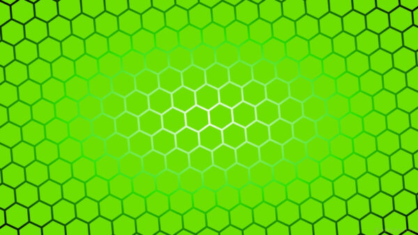 Wallpaper Pattern, Hexagons, Abstraction, Green