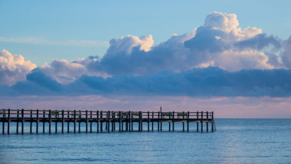 Wallpaper Clouds, Landscape, Ocean, Nature, Horizon, Sky, View, Pier