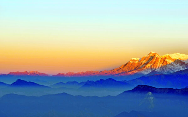 Wallpaper Sunrise, Mountains