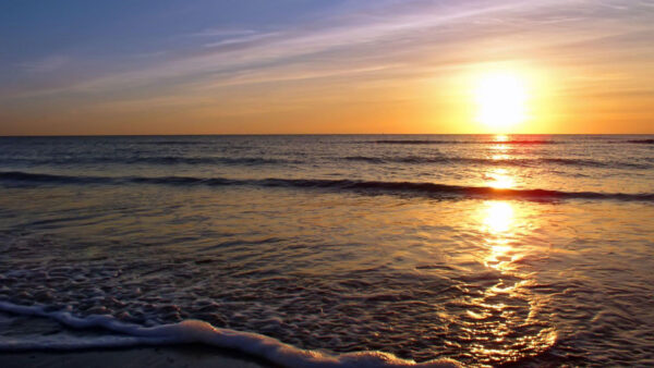 Wallpaper Desktop, Background, Sunset, Sea, With