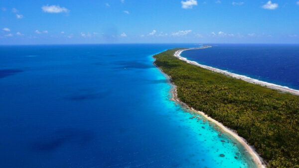 Wallpaper Sky, View, Under, Desktop, Nature, Between, Curonian, Spit, Aerial, Ocean, Blue