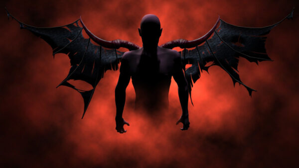 Wallpaper Smoke, With, Wings, Red, Devil, Background, Black