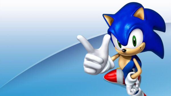 Wallpaper Desktop, With, Hedgehog, Sign, Hand, The, Sonic, Background, Blue