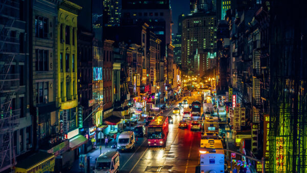 Wallpaper Road, Chinatown, With, New, Vehicles, Desktop, City, York