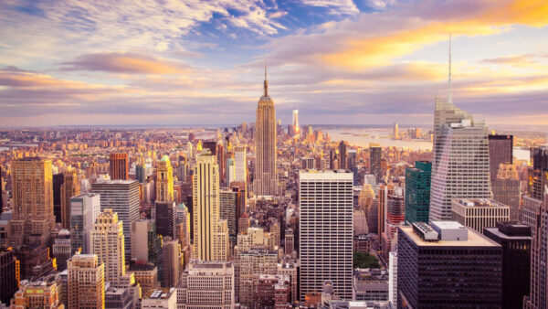 Wallpaper Cloudy, White, New, Desktop, Yellowish, Above, Buildings, Sky, York