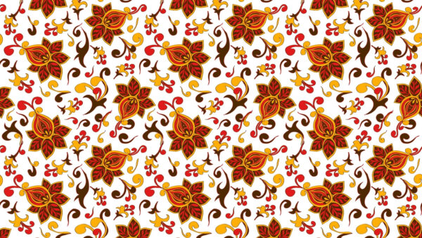 Wallpaper Flowers, Brown, White, Patterns, Yellow, Floral