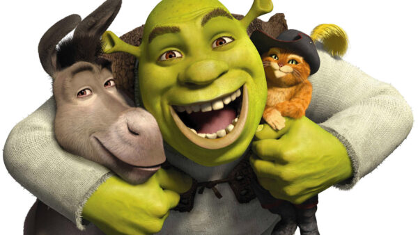 Wallpaper With, Shrek, Donkey, Boots, Background, White, And, Puss