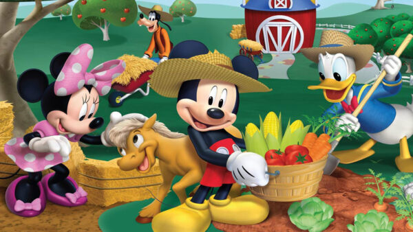 Wallpaper Kids, Farmer, Cartoon, Ravensburger, Mouse, Jigsaw, Disney, Mickey