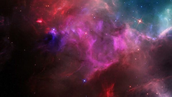 Wallpaper Stars, Pink, Glittering, Red, Blue, Nebula, Sapce, Galaxy