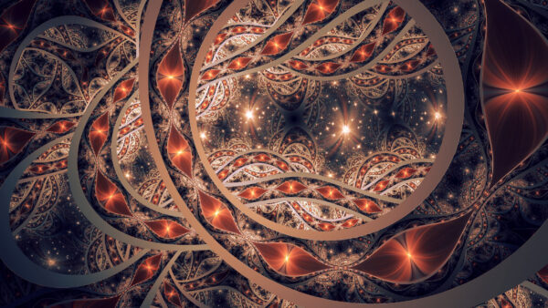 Wallpaper Fractal, Abstraction, Patterns, Trippy, Dark