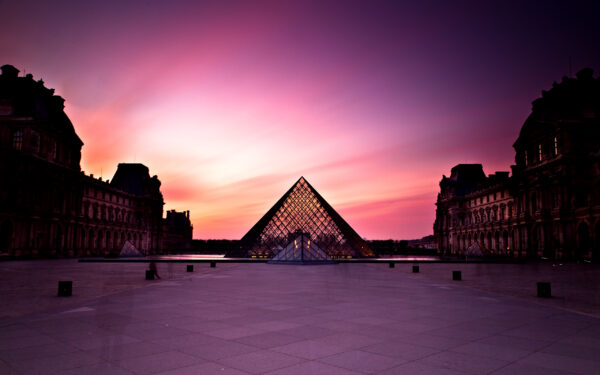 Wallpaper Sunset, Louvre, Museum
