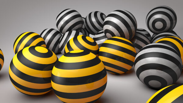 Wallpaper Balls, Yellow, Design, Desktop, White, Black, Abstract