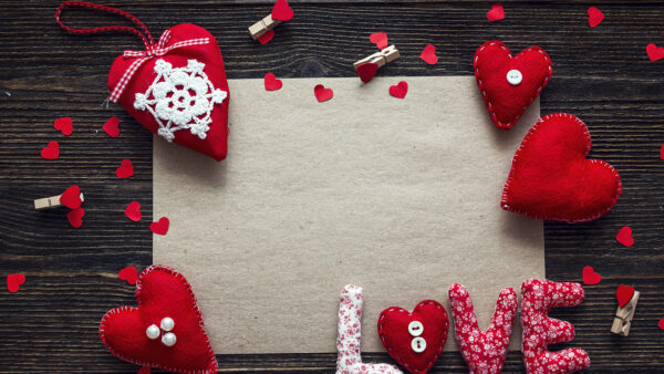 Wallpaper Valentines, Desktop, Mobile, Red, Clipboard, Day, With, Love, Hearts, Word